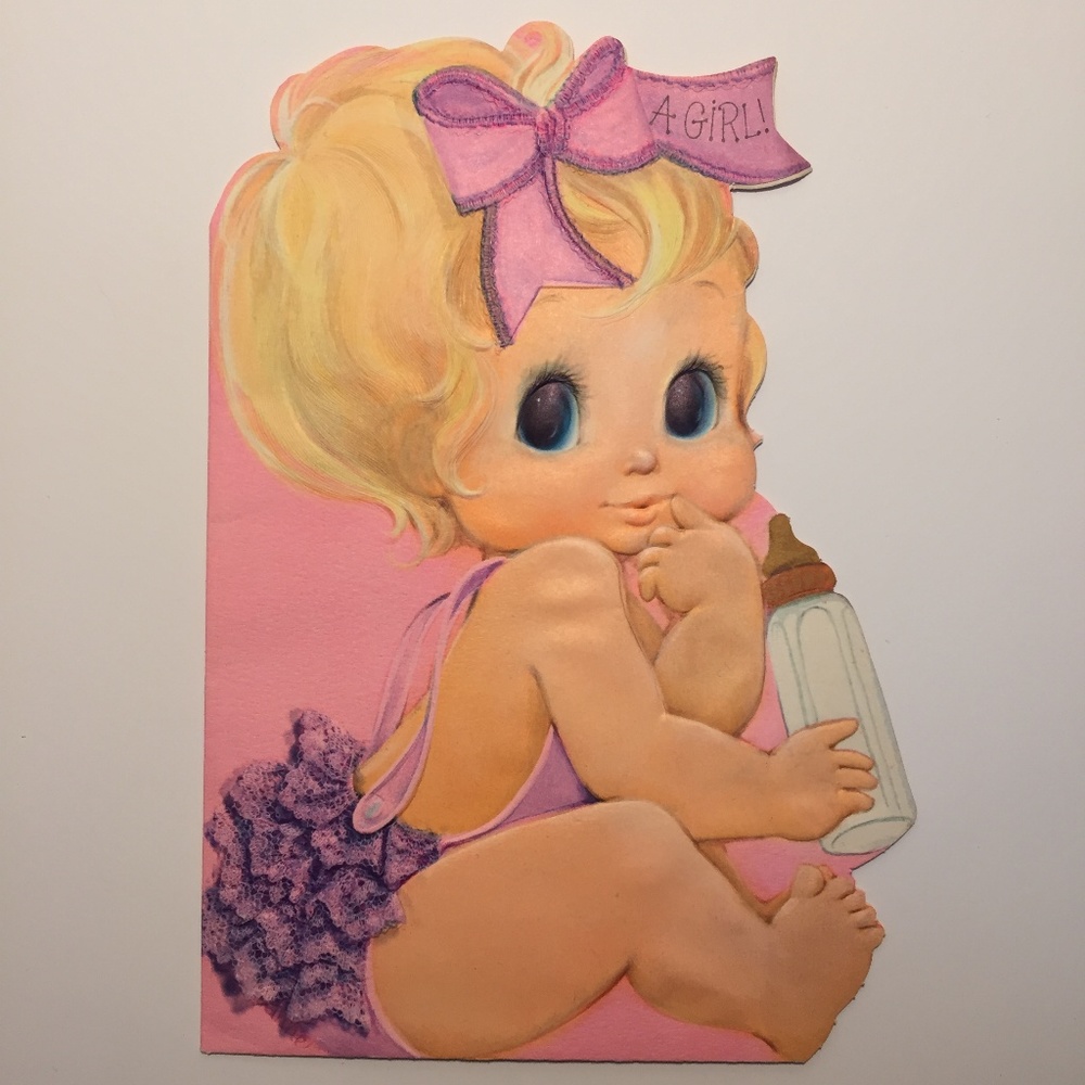 Vintage Unused Hallmark Baby Birth Greeting Card